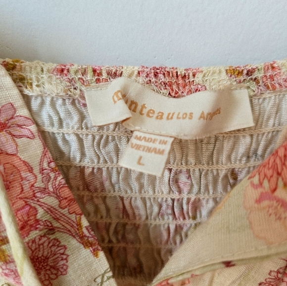 Monteau Los Angeles Floral Sleeveless Dress Spagetti Straps Midi Rayon Size L - Picture 6 of 8